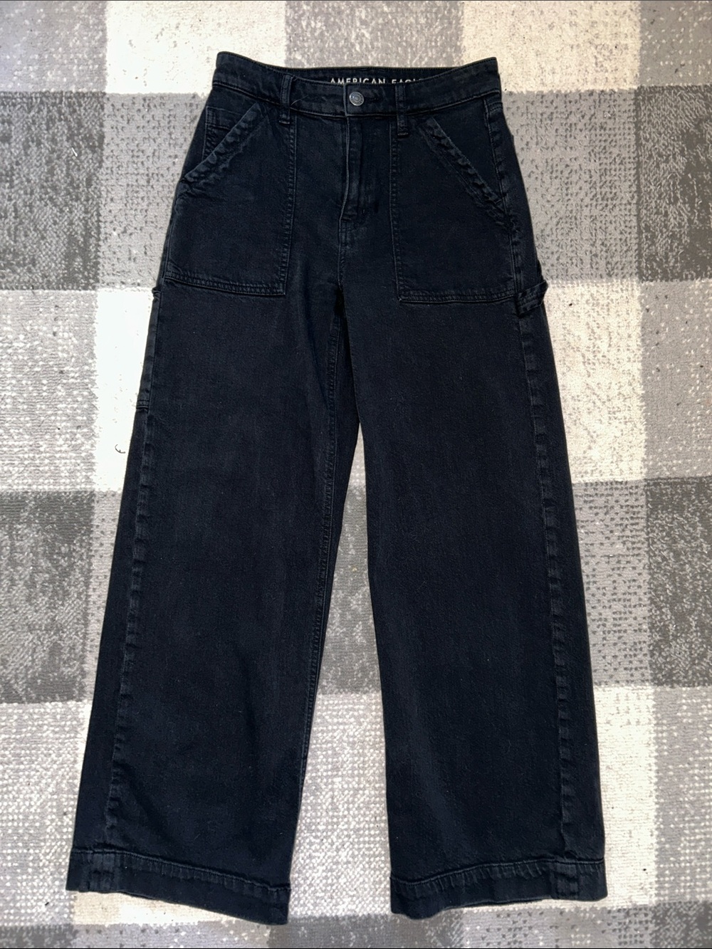 American Eagle Outfitters Black Wide-Leg Jeans